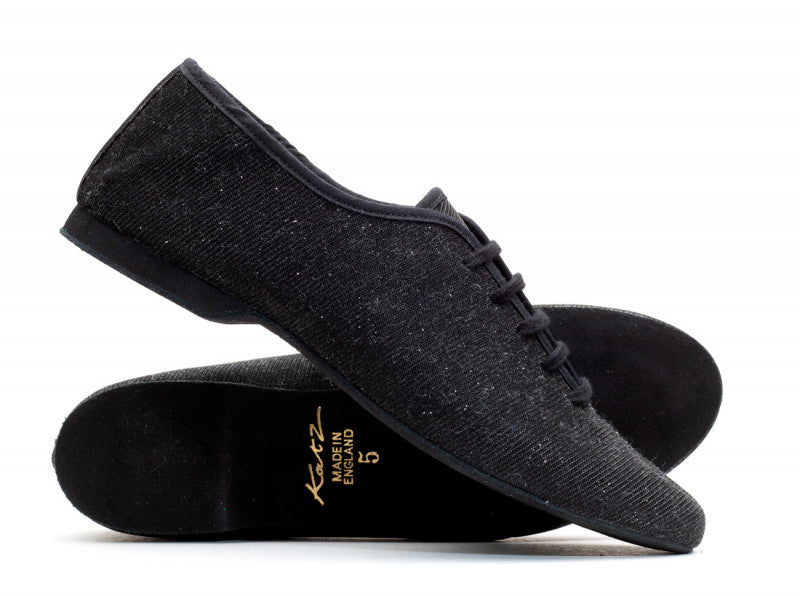 Black Glitter Full Suede Sole Jazz Shoes