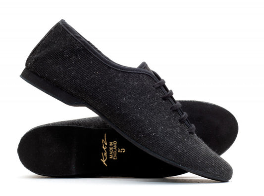 Black Glitter Full Suede Sole Jazz Shoes
