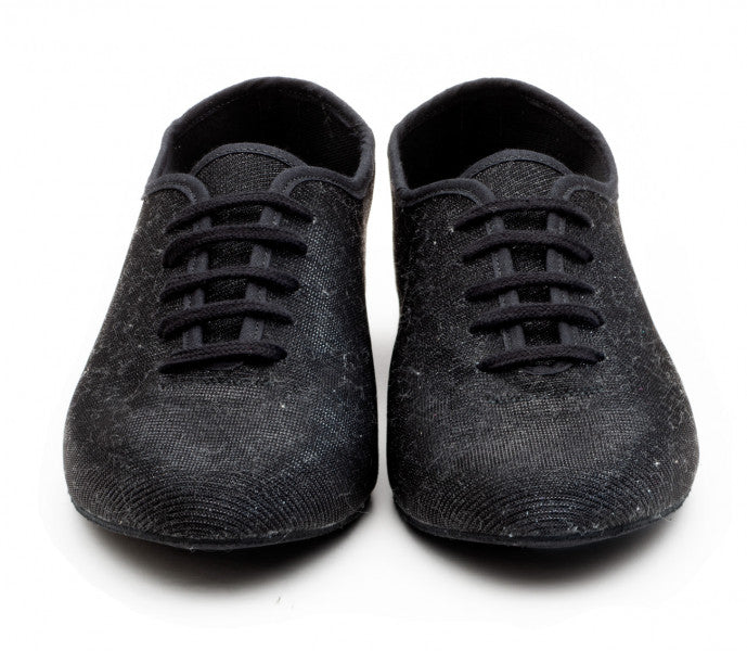 Black Glitter Full Suede Sole Jazz Shoes