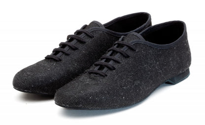 Black Glitter Full Suede Sole Jazz Shoes