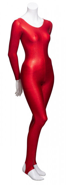 KDC012 All Colours SPARKLY HOLOGRAM Women's Girls Lycra Long Sleeve Stirrup Dance Catsuit Unitard