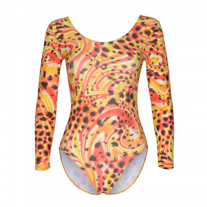 KDC029 All Colours ANIMAL PRINT Women's Girls Lycra Long Sleeve Dance Leotard