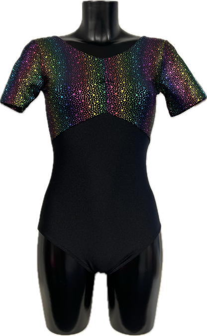 K2107 (KDC008) CUSTOM-MADE All Colours Women's Girls Lycra Short Sleeve Ruche Front Dance Leotard