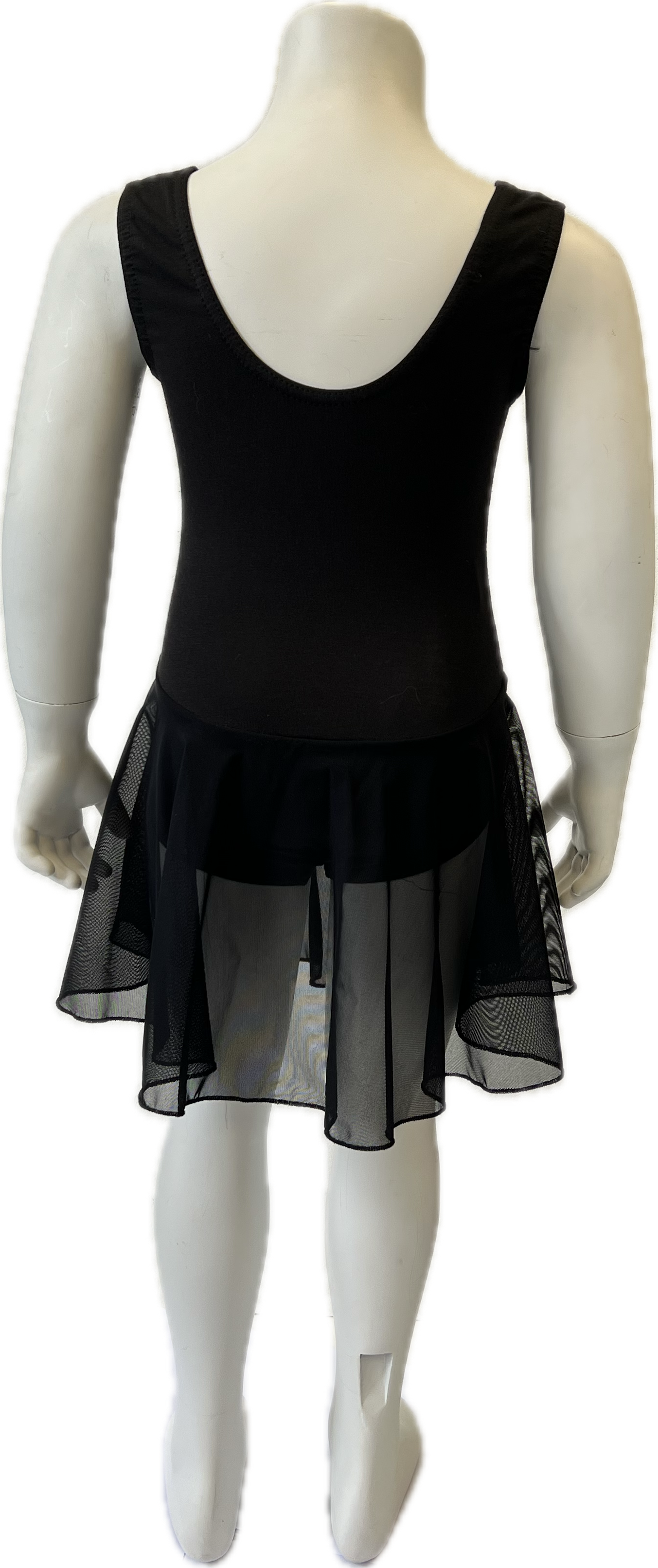 KDC035 Girls Cotton Body Sleeveless Dress With Net Skirt