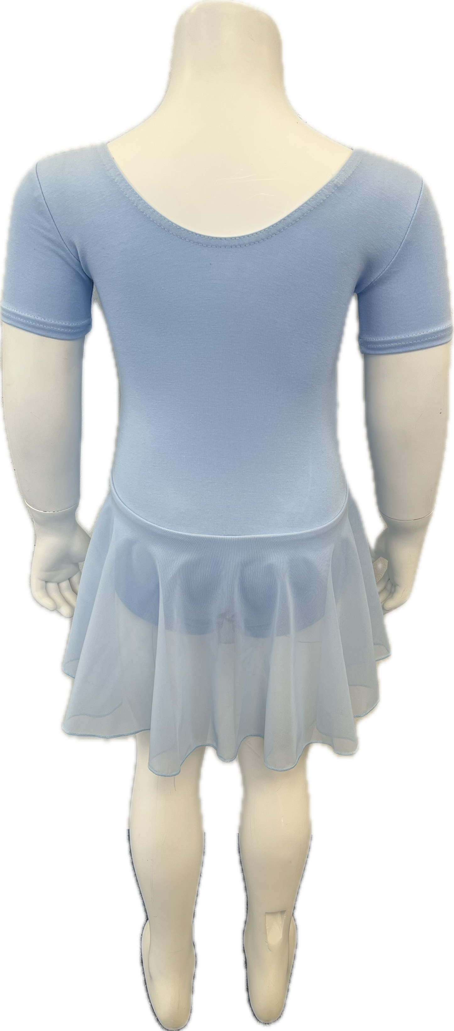 KDC034 Girls Cotton Body Short Sleeve Dress With Net Skirt