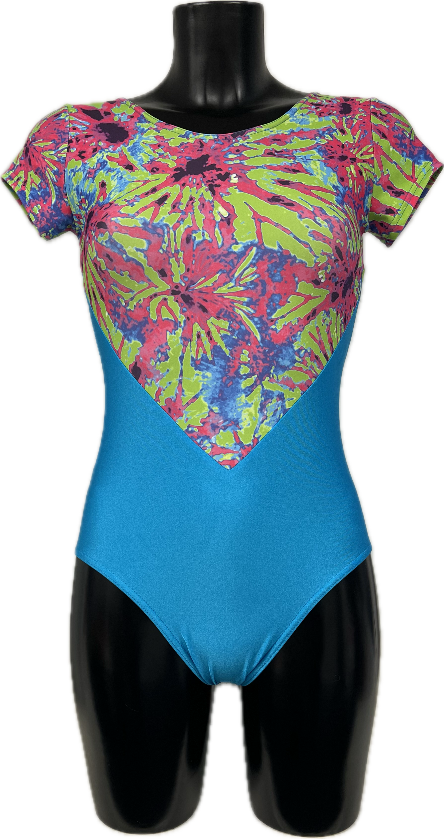 K2304 CUSTOM-MADE All Colours Fabric Mix Women's Girls Capped Sleeve Dance Leotard