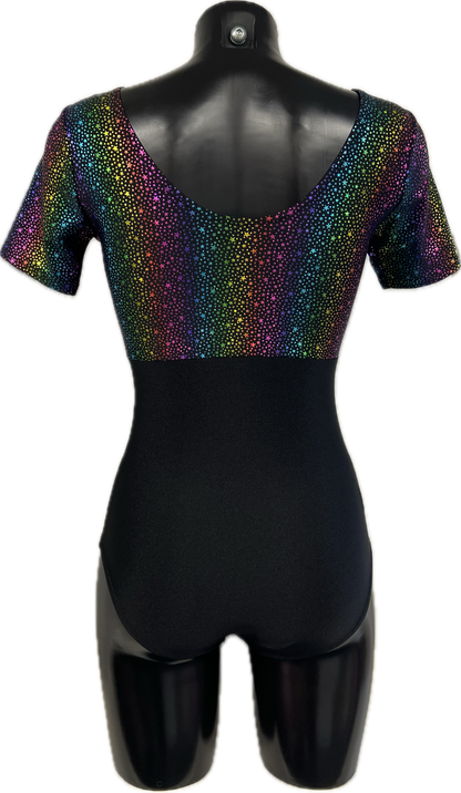 K2107 (KDC008) CUSTOM-MADE All Colours Women's Girls Lycra Short Sleeve Ruche Front Dance Leotard