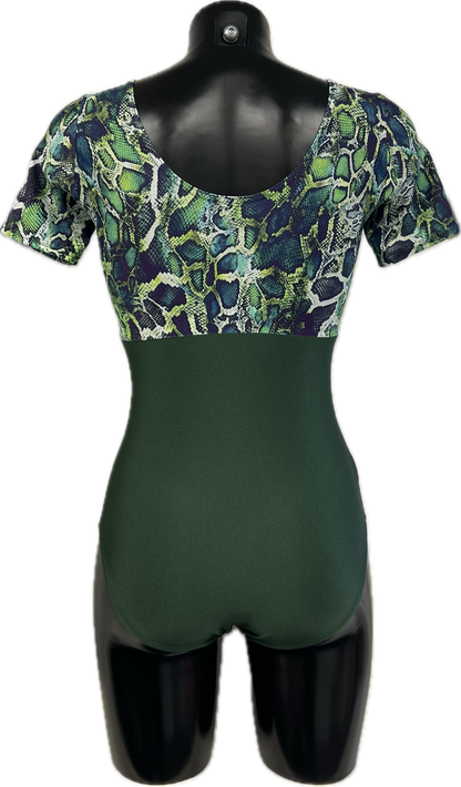 K2107 (KDC008) CUSTOM-MADE All Colours Women's Girls Lycra Short Sleeve Ruche Front Dance Leotard