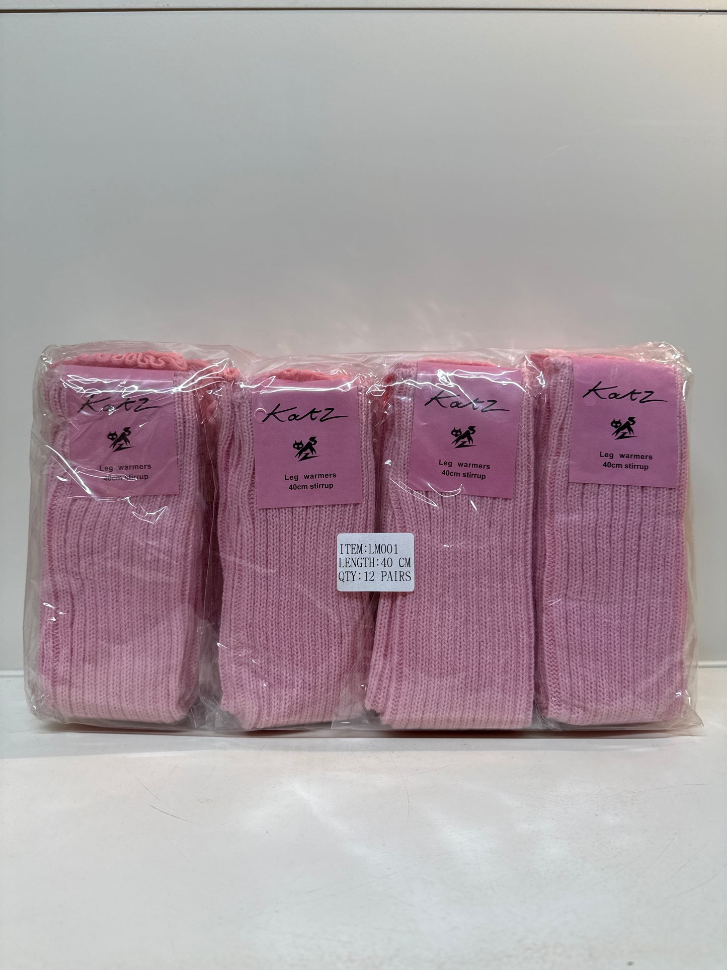 12 x pink 60cm pairs of legwarmers