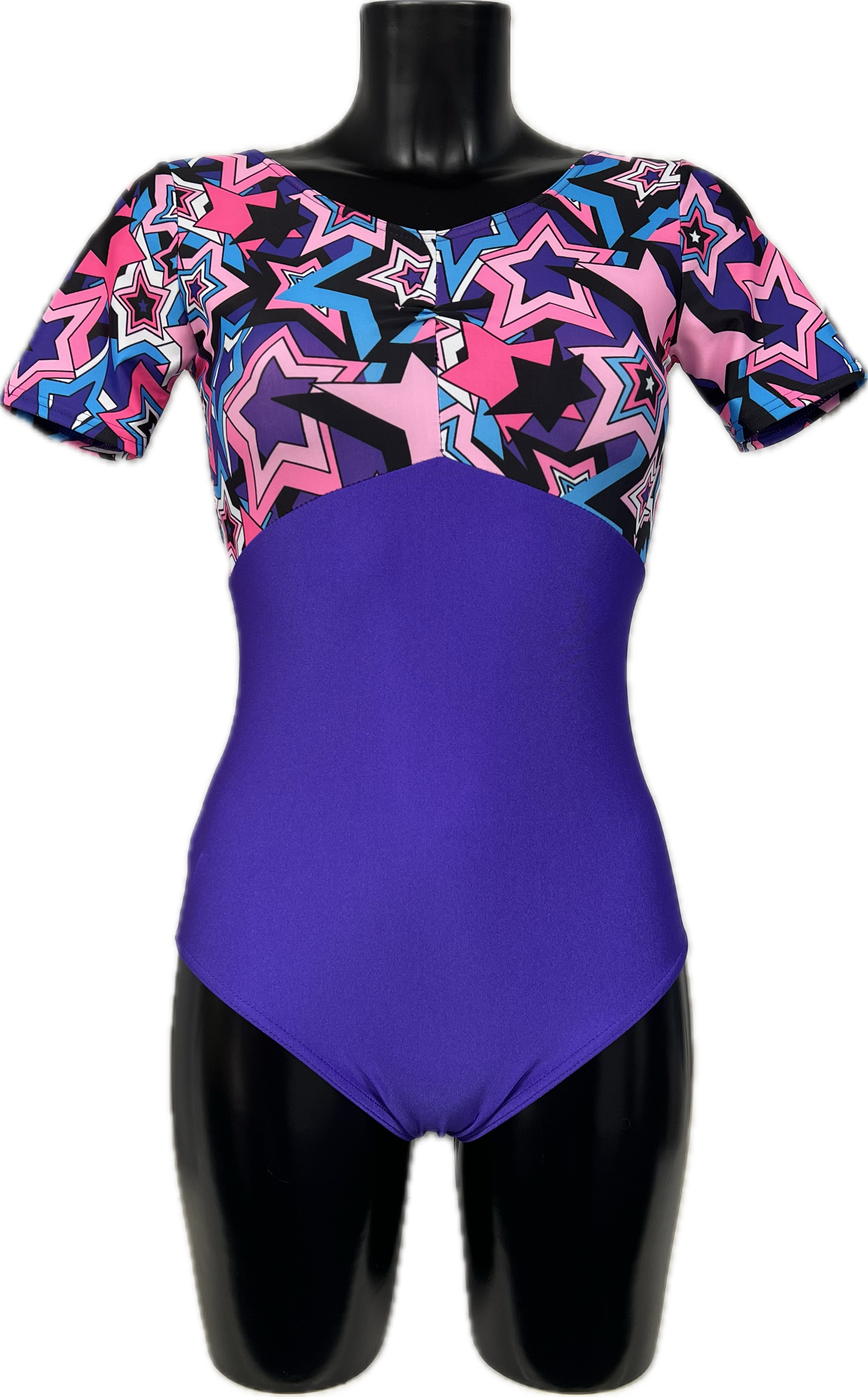 K2107 (KDC008) CUSTOM-MADE All Colours Women's Girls Lycra Short Sleeve Ruche Front Dance Leotard