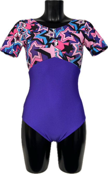 K2107 (KDC008) CUSTOM-MADE All Colours Women's Girls Lycra Short Sleeve Ruche Front Dance Leotard