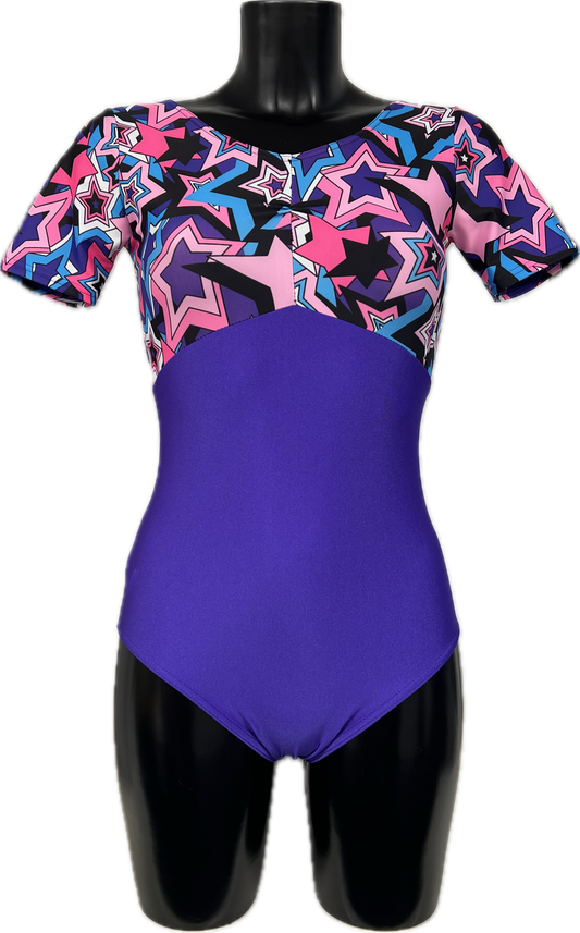 K2107 (KDC008) CUSTOM-MADE All Colours Women's Girls Lycra Short Sleeve Ruche Front Dance Leotard