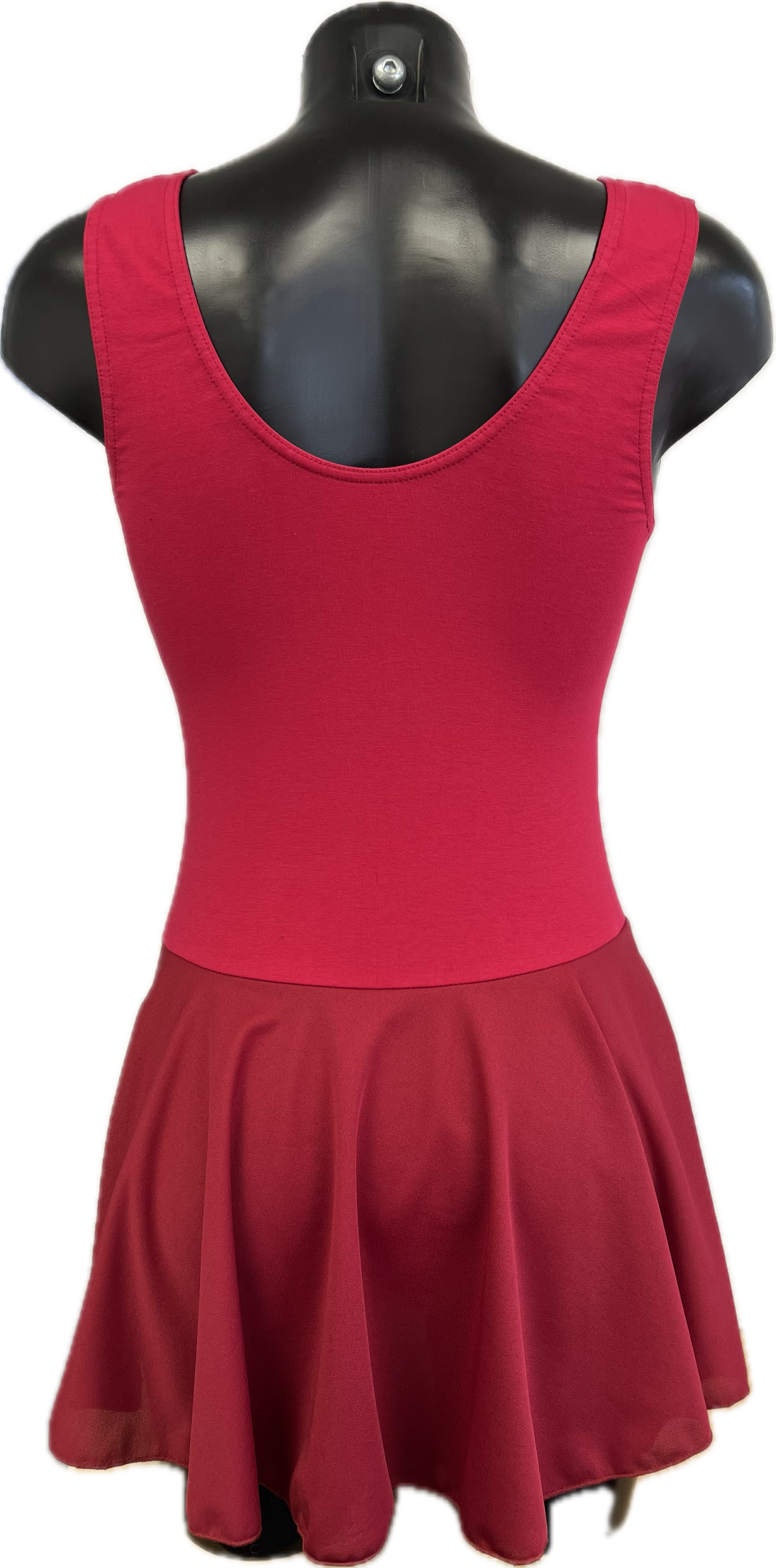 KDC041 Girls/Ladies Cotton Body Sleeveless Dress With Crepe Skirt Attached
