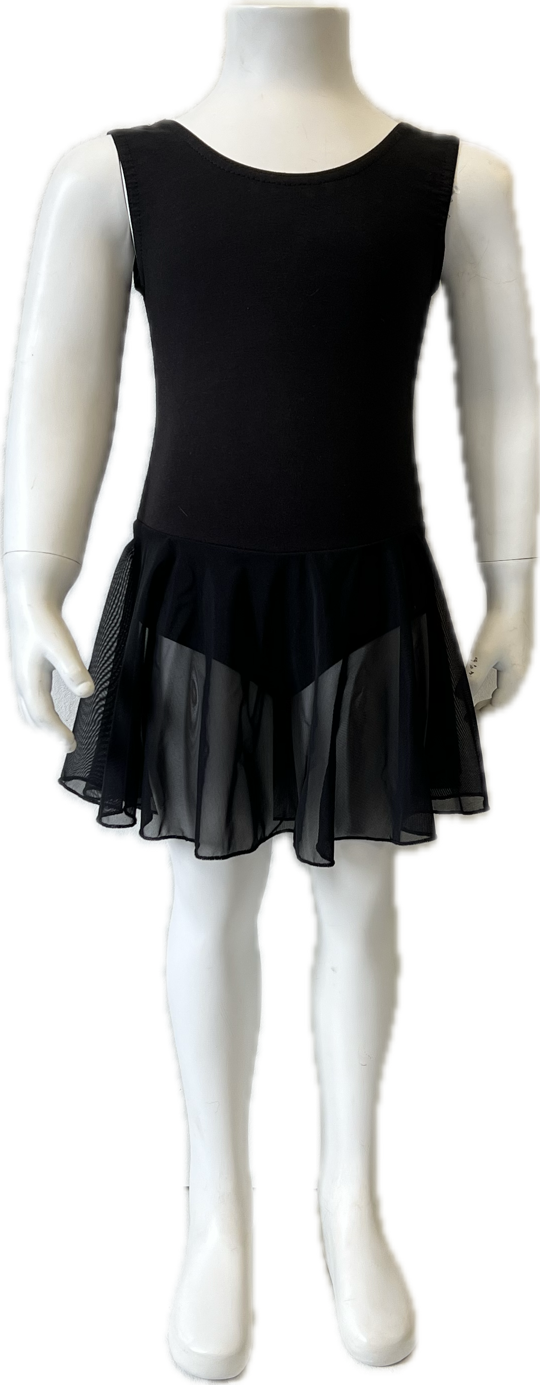 KDC035 Girls Cotton Body Sleeveless Dress With Net Skirt