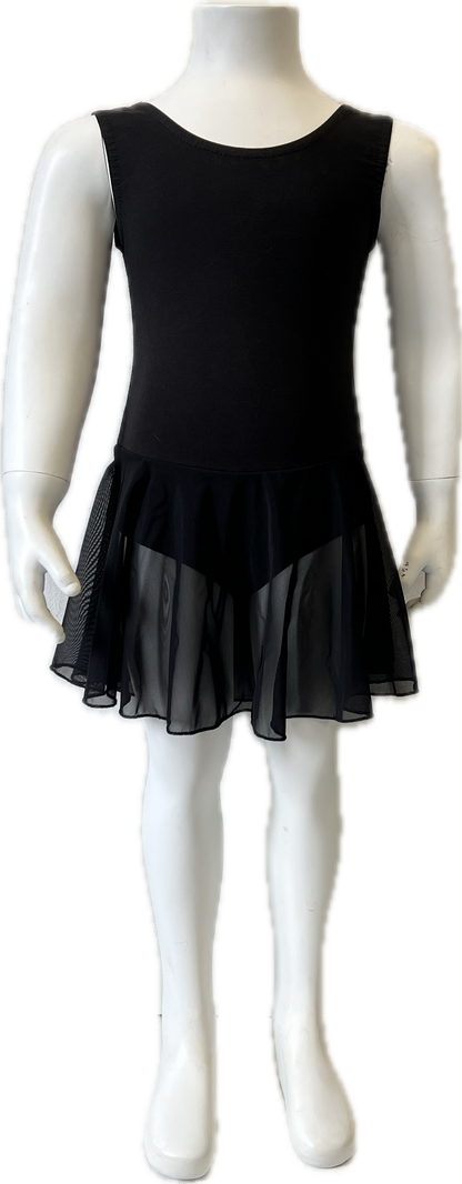 KDC035 Girls Cotton Body Sleeveless Dress With Net Skirt