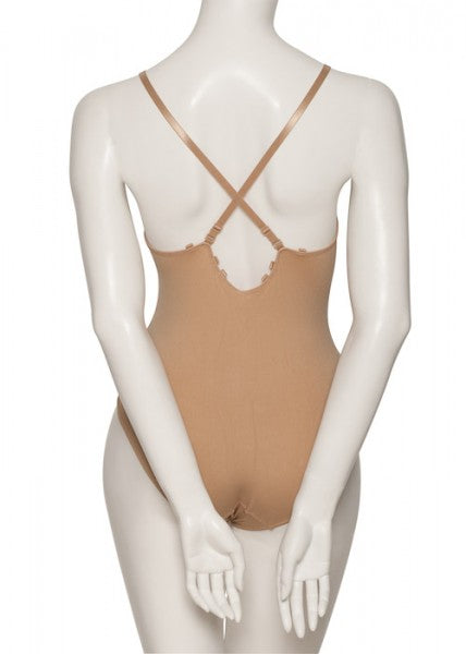Girls Ladies Nude Seamless Dance Ballet Body Stocking Camisole Undergarment