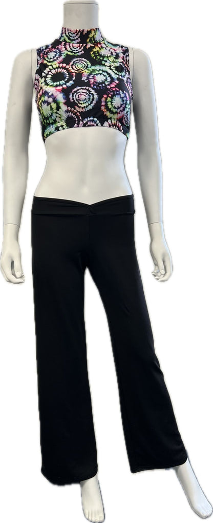 Ladies Girls Black Cotton Ballet Dance Jazz Pants Trousers KJPC3