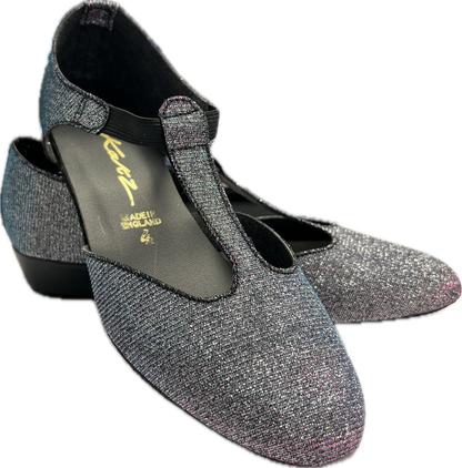 Multi Glitter Greek Dance Sandals Teaching Shoes Low Heel With Plain Heels