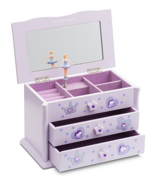 Lilac Ballerina Wooden Music Jewellery Box Christmas Birthday JB-02