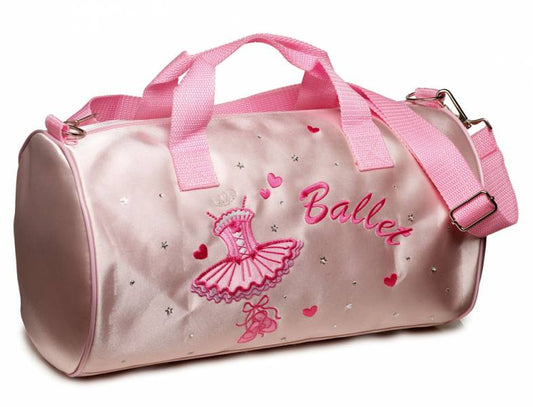 Girls Pink Satin Ballet Dance Tutu Barrel Bag SB-8699