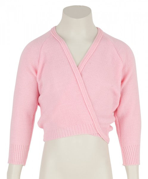 Pale Pink Ballet Dance Long Sleeve Crossover Cardigan All Sizes