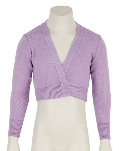 Girls Children's Purple Ballet Dance Long Sleeve Crossover Cardigan All Sizes