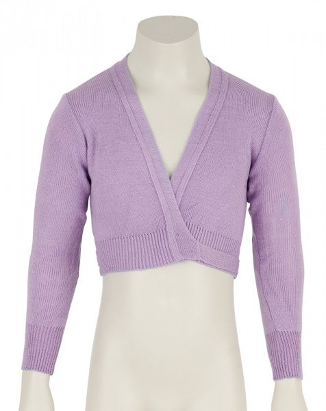 Girls Children's Purple Ballet Dance Long Sleeve Crossover Cardigan All Sizes