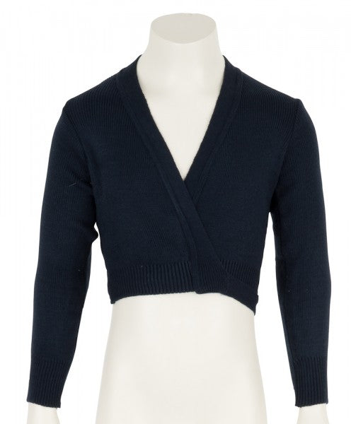 Girls Children's Navy Ballet Dance Long Sleeve Crossover Cardigan All Sizes