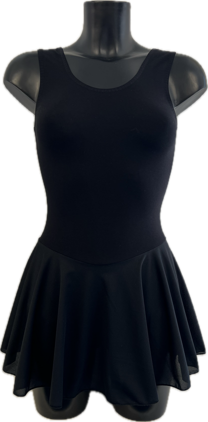 KDC041 Girls/Ladies Cotton Body Sleeveless Dress With Crepe Skirt Attached