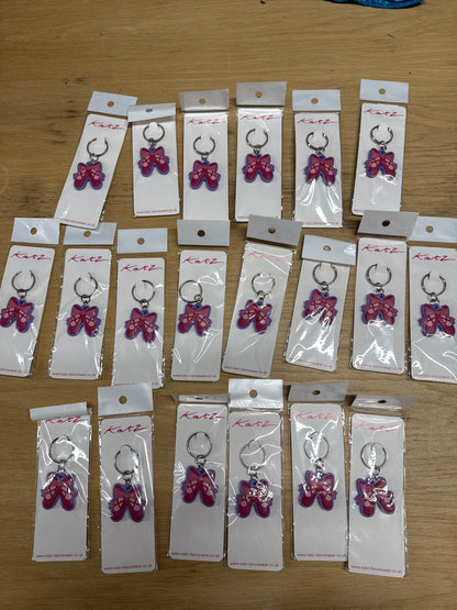 20x pack of ballet shoe keyrings