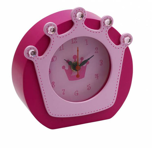 Girls Pink Princess Wooden Clock Gift PWTC-01