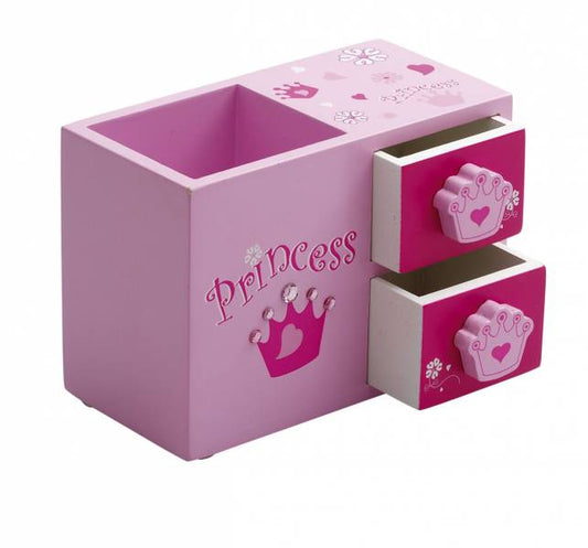 Girls Pink Princess Wooden Pencil Pot Christmas Birthday Gift PWPH-05