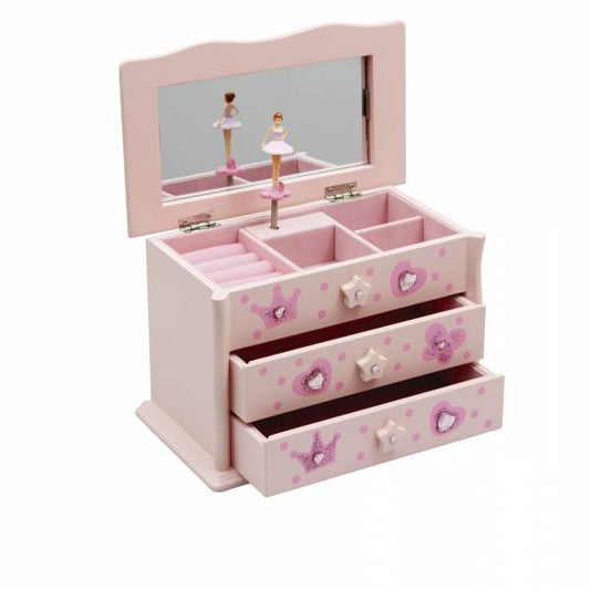 Pink Ballerina Wooden Music Jewellery Box Christmas Birthday JB-01
