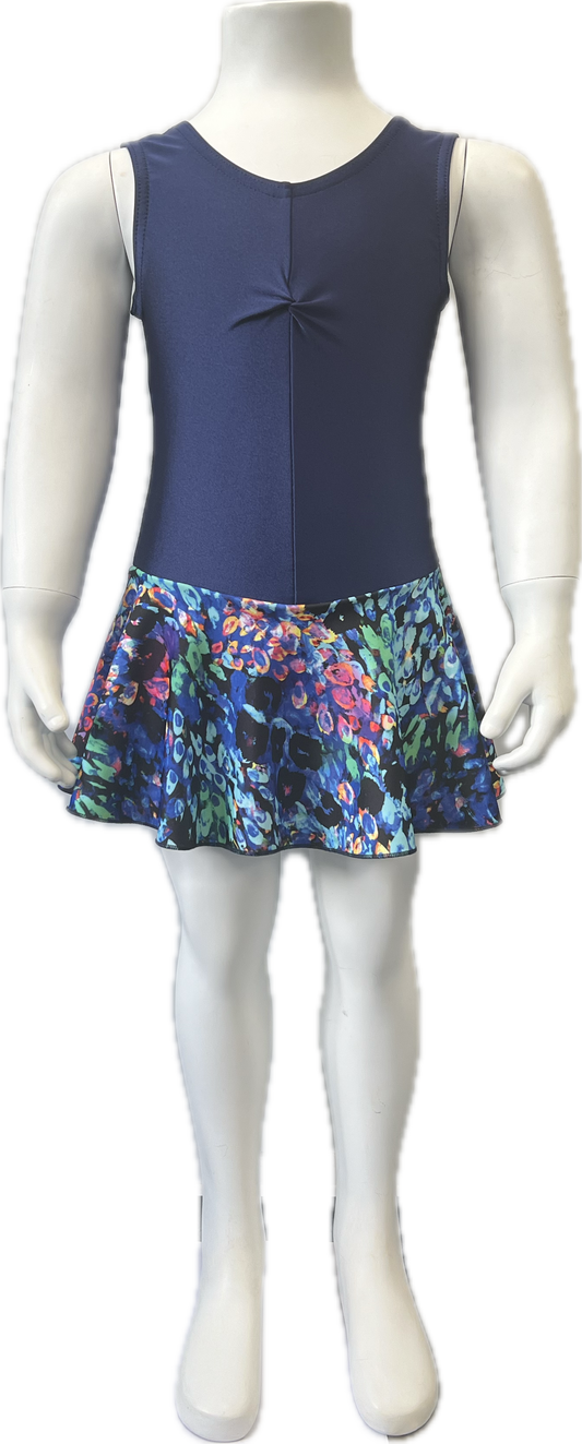 KDR005 CUSTOM-MADE All Colours Women's Girls Lycra Sleeveless Dance Leotard with Skirt