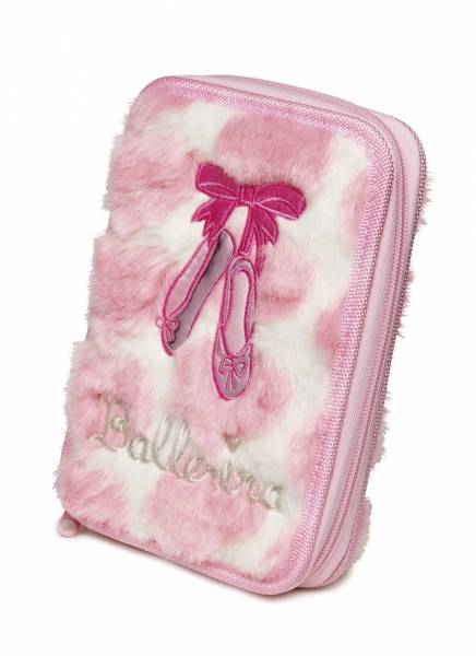 Pink Furry Hearts Ballerina Pencil Organiser OR-8716