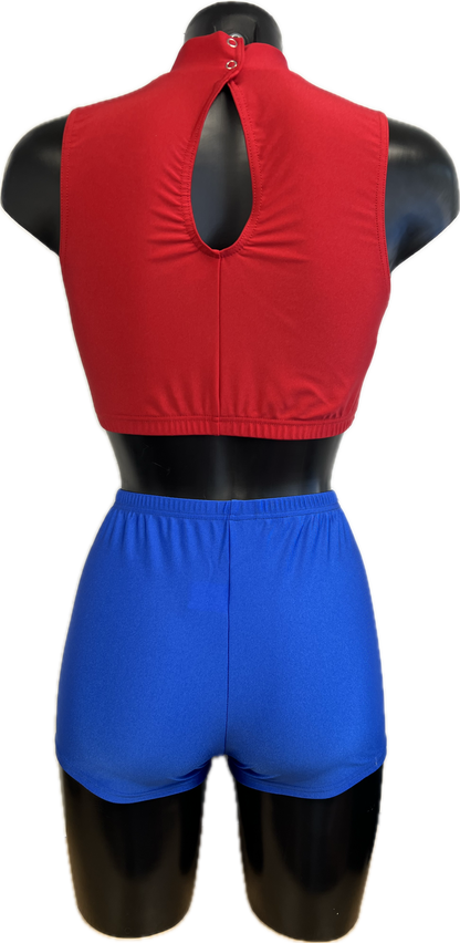 Red & White KCTN-7 Sample UK 10 Katz Size 4 Ref SAM58 (CROP TOP ONLY)