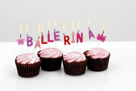 Girls Pink Ballet Wording Birthday Candles CS-06