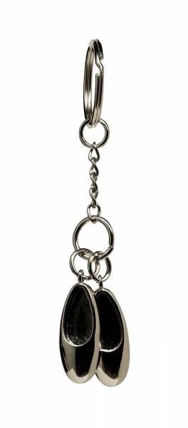 Silver Double Ballet Shoe Keyring By Katz Dancewear KR-03
