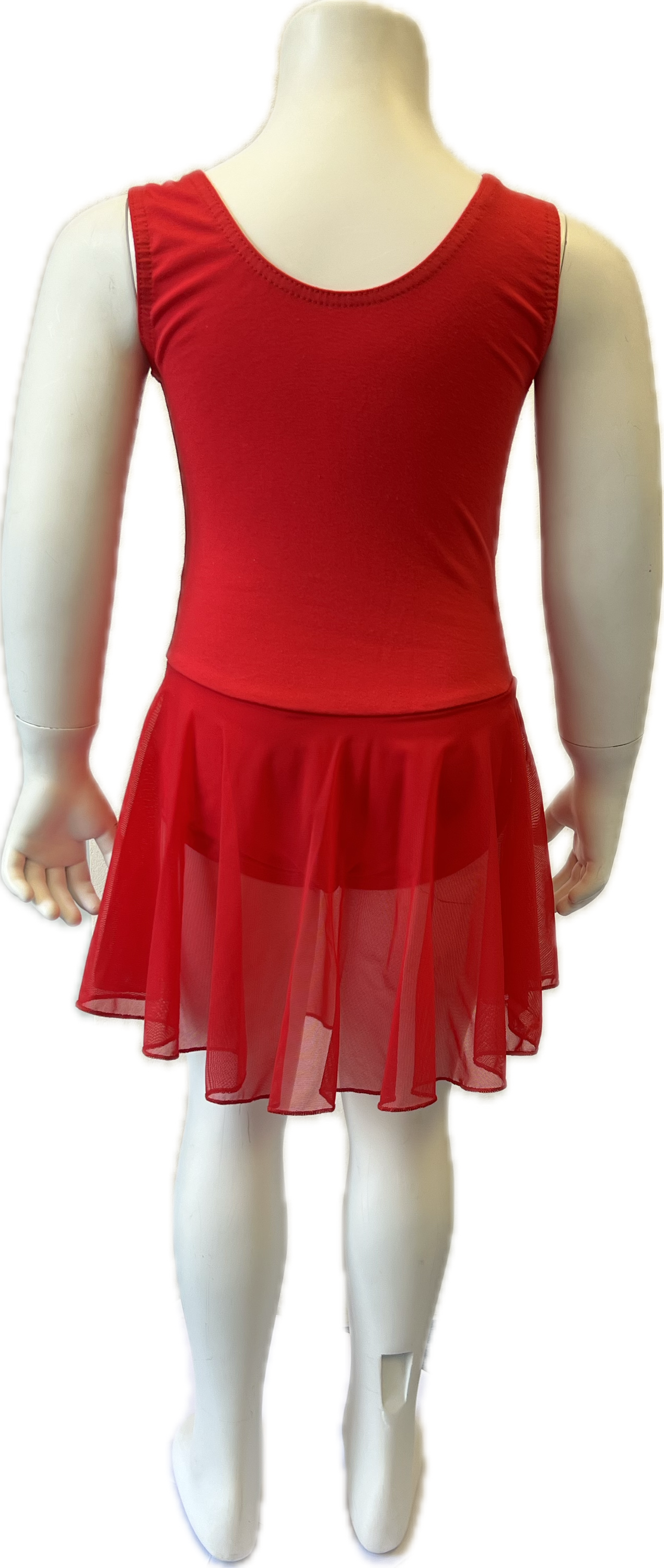 KDC035 Girls Cotton Body Sleeveless Dress With Net Skirt