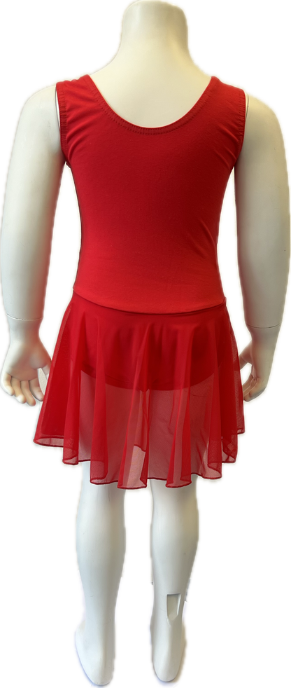 KDC035 Girls Cotton Body Sleeveless Dress With Net Skirt