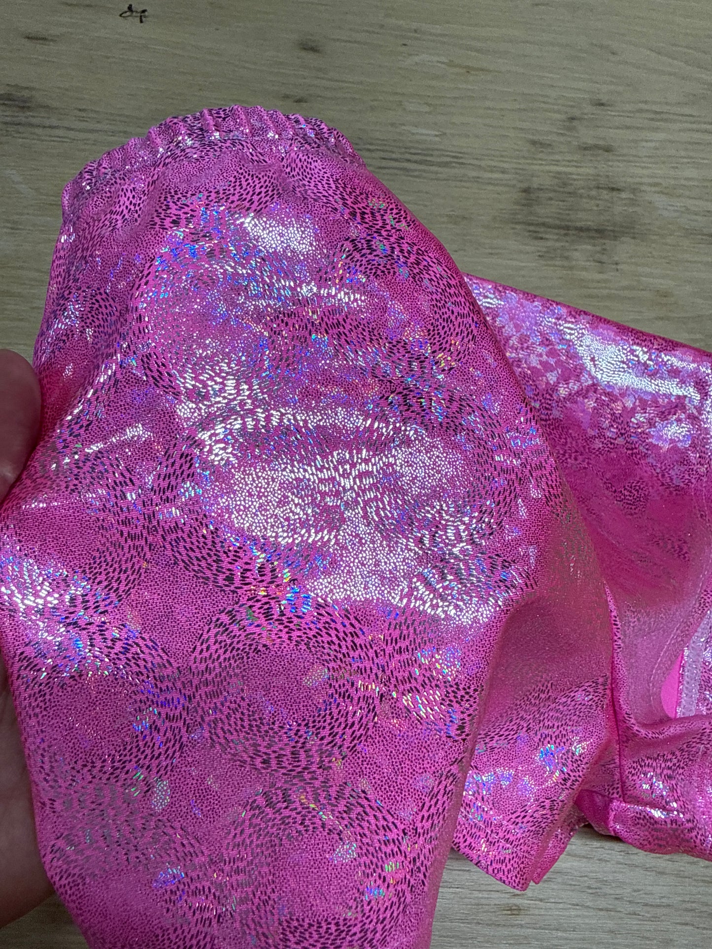 Pink hologram Dance gymnastics hot pants shorts age 11 Katz 3a Ref 22