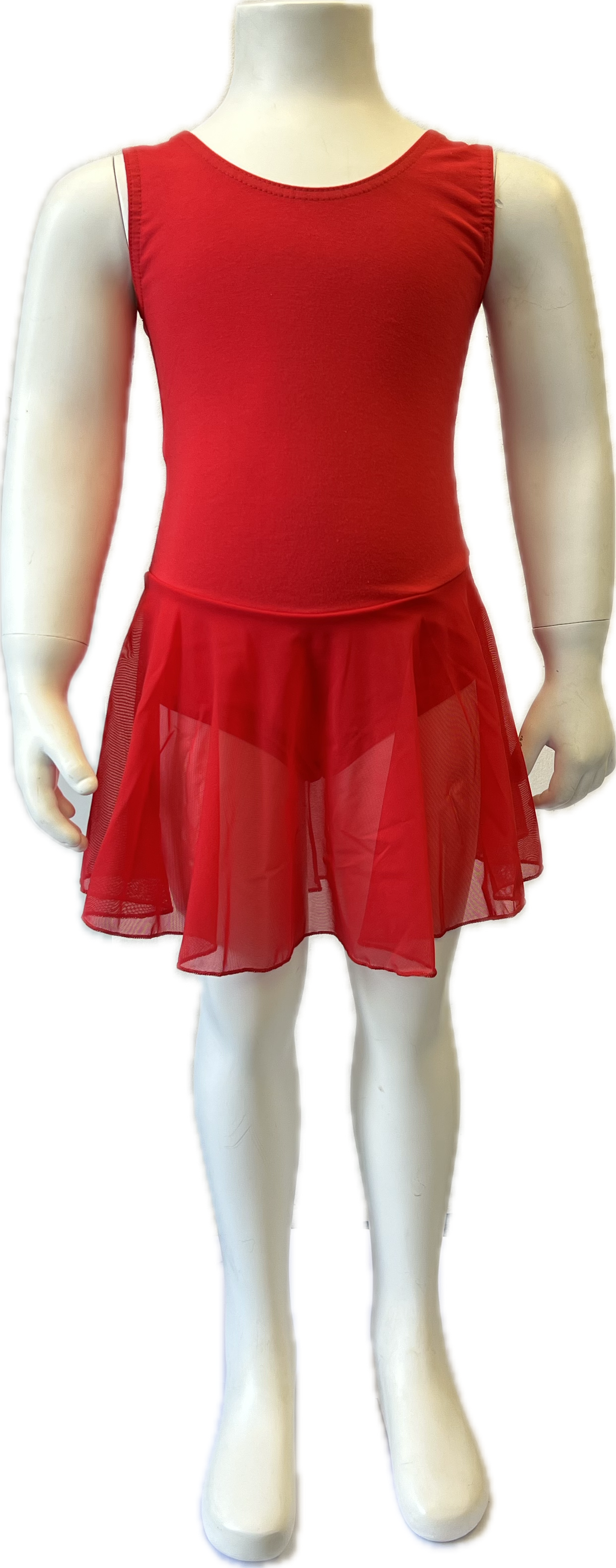KDC035 Girls Cotton Body Sleeveless Dress With Net Skirt