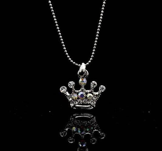 Silver Crown Necklace JE-06