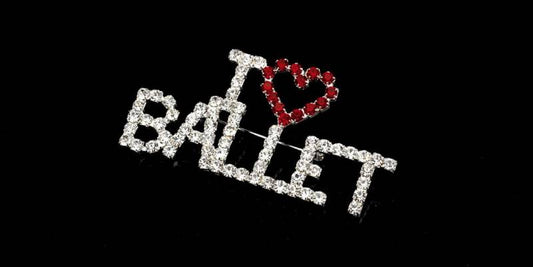 I Love Ballet Crystal Brooch JE-11