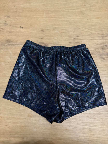 Black hologram Dance gymnastics hot pants shorts  Womens UK 8 Katz 3 Ref 20
