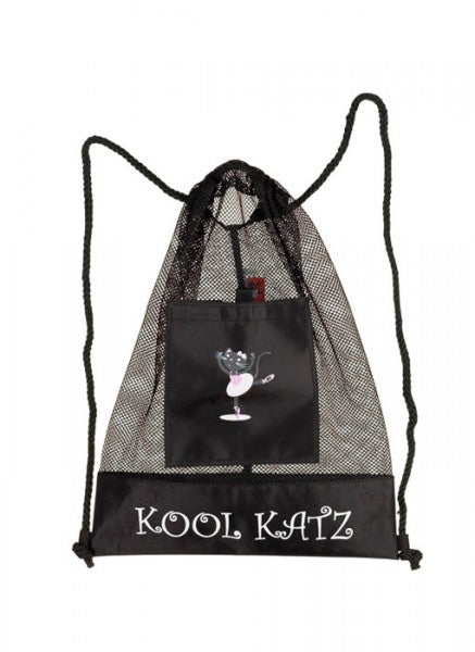Girls Small Black Nylon Net Rucksack KB4S