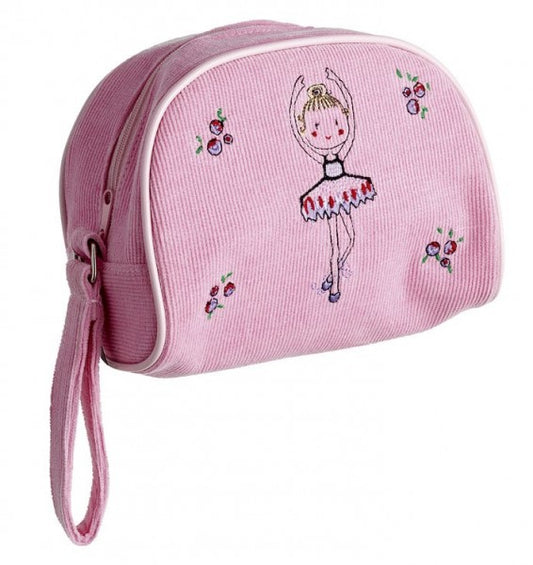 Bella Pink Ballerina Corduroy Cosmetic Bag MC-7563
