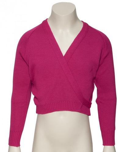 Girls Children's Mulberry Ballet Dance Long Sleeve Crossover Cardigan All Sizes