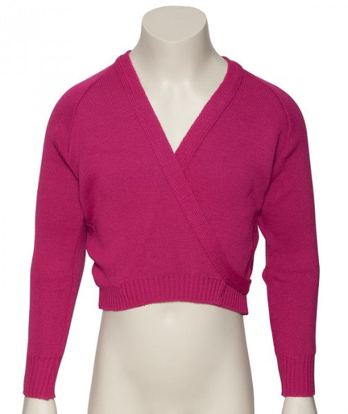 Girls Children's Mulberry Ballet Dance Long Sleeve Crossover Cardigan All Sizes