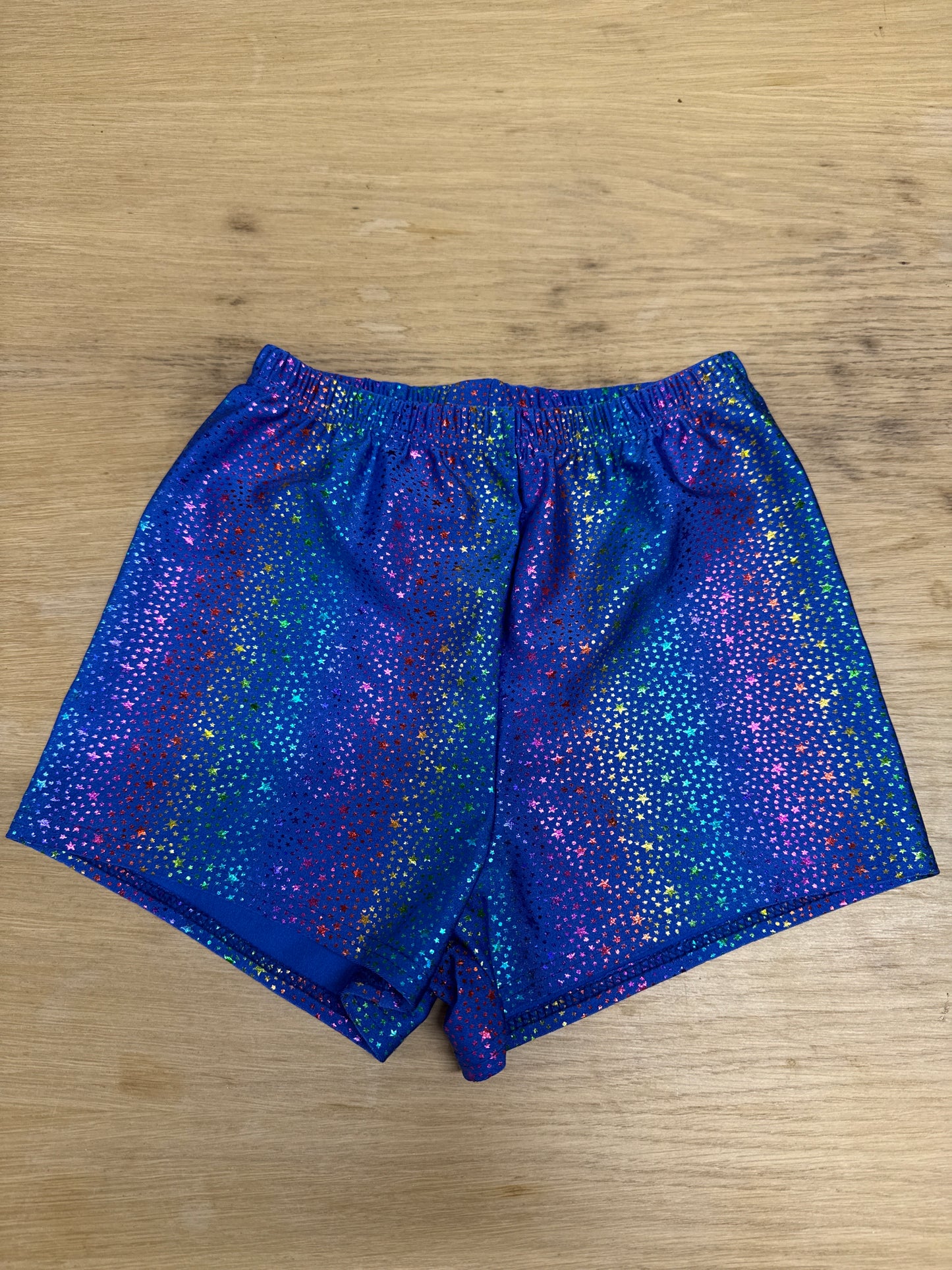 Royal blue star print Dance gymnastics hot pants shorts age 9 Katz 2 Ref 25